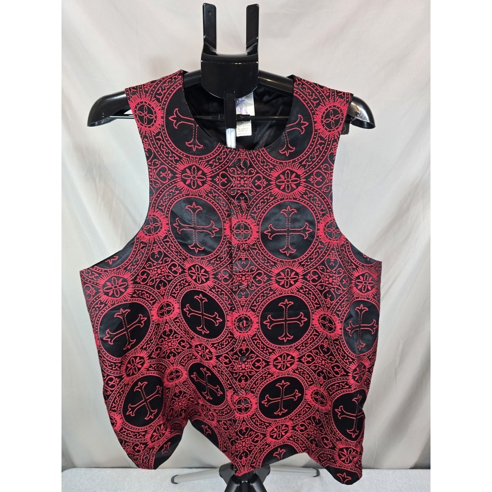Vintage Garments Of Praise Black And Red Vest, Sz XL, Made In USA